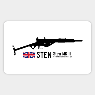STEN Sten MK II Historical 1941 British sub machine gun black. Sticker